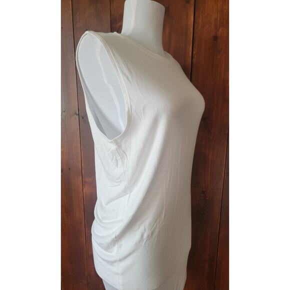 Athleta Women’s M White Asymmetrical Workout Top Long Modal Stretch USA Designed - Picture 3 of 14
